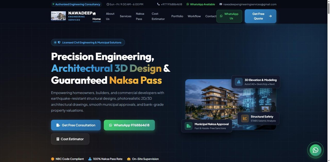 Screenshot of nawadeepengineering.com